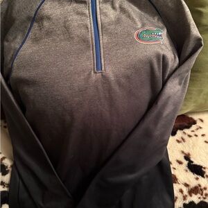 Colosseum Gray Pullover with Blue Trim and Gator Logo